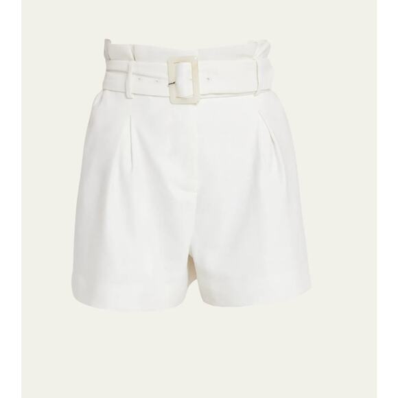 Veronica Beard White Belted Shorts